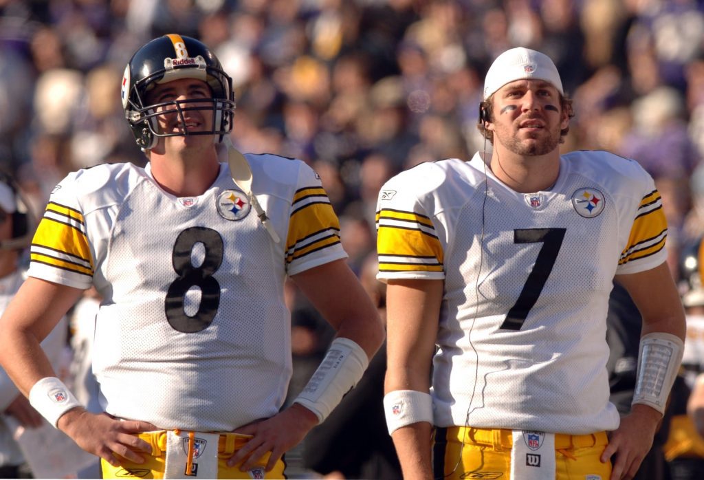 Steelers retired quarterbacks Ben Roethlisberger and Tommy Maddox
