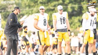 Steelers' Will Howard Has Hilarious Role Keeping Aaron Rodgers Stocked On Nicotine Pouches (Steelers News). Photo by Jordan Schofield / SteelerNation (X: @JSKO_PHOTO)