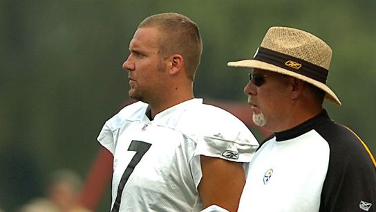 Steelers former quarterback Ben Roethlisberger and offensive coordinator, Bruce Arians Steelers former quarterback Ben Roethlisberger and offensive coordinator, Bruce Arians