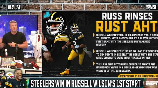 Pat McAfee talks about Steelers quarterback Russell Wilson on The Pat McAfee Show Pat McAfee talks about Steelers quarterback Russell Wilson on The Pat McAfee Show