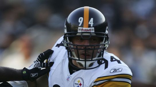 Chad Brown shedding a tackle for the Pittsburgh Steelers Chad Brown Pittsburgh Steelers
