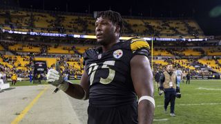 Steelers' Keeanu Benton Shares Hilarious Story About Karl Dunbar Putting Him In An Awkward Spot (Steelers News). Photo by AP Photo