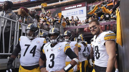 Steelers' Russell Wilson and Pat Freiermuth Steelers' Russell Wilson and Pat Freiermuth