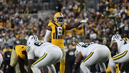 Steelers linebacker Patrick Queen scouts the Green Bay Packers offense before the snap during Week 8 of the 2025 NFL Season. Steelers linebacker Patrick Queen scouts the Green Bay Packers offense before the snap during Week 8 of the 2025 NFL Season.