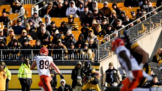 Steelers wide receiver Calvin Austin III (19) during a regular season matchup between the Pittsburgh Steelers and Cincinnati Bengals. Steelers wide receiver Calvin Austin III (19) during a regular season matchup between the Pittsburgh Steelers and Cincinnati Bengals.