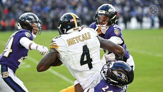 Steelers wide receiver DK Metcalf (4) during a regular season matchup between the Pittsburgh Steelers and Baltimore Ravens.