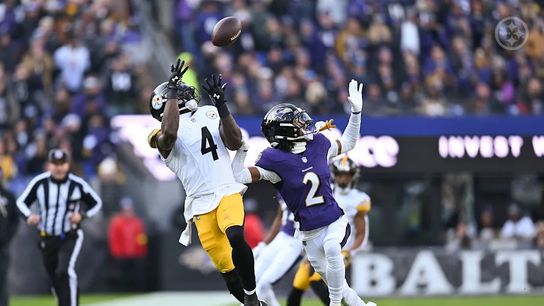 Steelers wide receiver DK Metcalf (4) during a regular season matchup between the Pittsburgh Steelers and Baltimore Ravens.