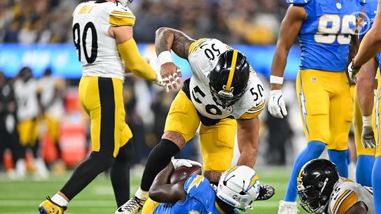 Steelers linebacker Malik Harrison (50) during a regular season matchup between the Pittsburgh Steelers and Los Angeles Chargers. Steelers linebacker Malik Harrison (50) during a regular season matchup between the Pittsburgh Steelers and Los Angeles Chargers.