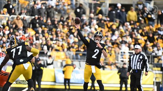Steelers quarterback Mason Rudolph (2) during a regular season matchup between the Pittsburgh Steelers and Cincinnati Bengals. Steelers quarterback Mason Rudolph (2) during a regular season matchup between the Pittsburgh Steelers and Cincinnati Bengals.