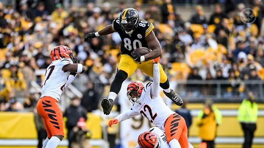 Steelers tight end Darnell Washington (80) during a regular season game between the Pittsburgh Steelers and Cincinnati Bengals. Steelers tight end Darnell Washington (80) during a regular season game between the Pittsburgh Steelers and Cincinnati Bengals.