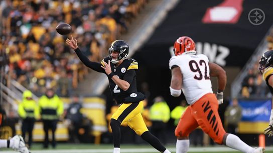 Steelers quarterback Mason Rudolph (2) during a regular season matchup between the Pittsburgh Steelers and Cincinnati Bengals. Steelers quarterback Mason Rudolph (2) during a regular season matchup between the Pittsburgh Steelers and Cincinnati Bengals.