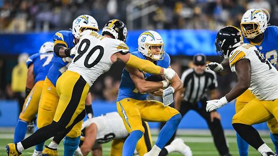 Steelers linebacker T.J. Watt (90) during a regular season matchup between the Pittsburgh Steelers and Los Angeles Chargers. Steelers linebacker T.J. Watt (90) during a regular season matchup between the Pittsburgh Steelers and Los Angeles Chargers.