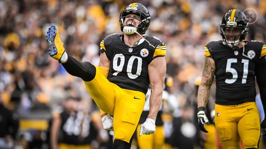 Steelers linebacker TJ Watt celebrates during a regular season game against the Cleveland Browns. Steelers linebacker TJ Watt celebrates during a regular season game against the Cleveland Browns.