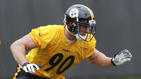 TJ Watt participating in his first rookie minicamp as a member of the Pittsburgh Steelers in 2017. TJ Watt participating in his first rookie minicamp as a member of the Pittsburgh Steelers in 2017.