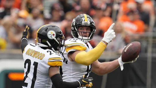 TJ Watt celebrates with the ball in his hand after forcing a turnover against the Cincinnati Bengals in 2022. TJ Watt celebrates with the ball in his hand after forcing a turnover against the Cincinnati Bengals in 2022.