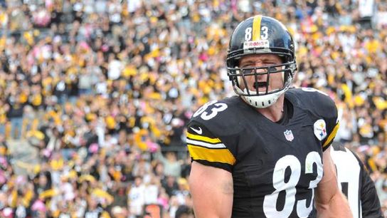 Former Steelers' tight end Heath Miller yells during a home game in Pittsburgh. Steelers' Heath Miller