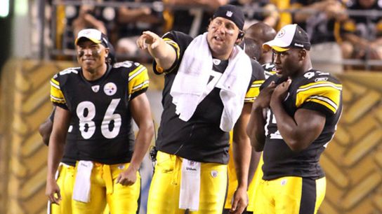 Steelers WR Hines Ward, QB Ben Roethlisberger, and LB James Harrison Steelers WR Hines Ward, QB Ben Roethlisberger, and LB James Harrison