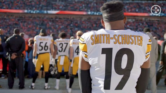 Steelers' former wideout JuJu Smith-Schuster during a game on the road. Steelers' former wideout JuJu Smith-Schuster during a game on the road.