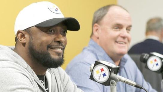 Former Steelers GM Kevin Colbert and Head Coach Mike Tomlin. 