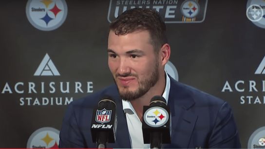 Steelers QB Mitch Trubisky at his press conference after the Week 2 loss Steelers QB Mitch Trubisky at his press conference after the Week 2 loss