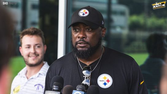 Steelers head coach, Mike Tomlin talks to reporters after a practice during 2022 training camp at St. Vincent College in Latrobe, PA. | Credit: Jordan Schofield/SteelerNation (@JSKO_PHOTO Twitter) Steelers head coach, Mike Tomlin talks to reporters after a practice during 2022 training camp at St. Vincent College in Latrobe, PA. | Credit: Jordan Schofield/SteelerNation (@JSKO_PHOTO Twitter)