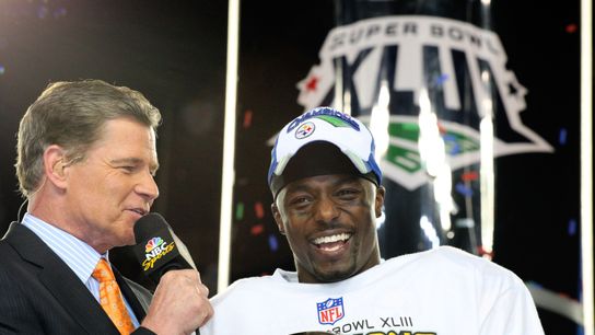 Steelers James Harrison Santonio Holmes Super Bowl