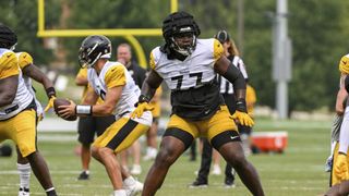Steelers Have 3 Reliable Options At Left Tackle If Broderick Jones' Struggles Continue (Steelers News). Photo by Barry Reeger / AP Photo