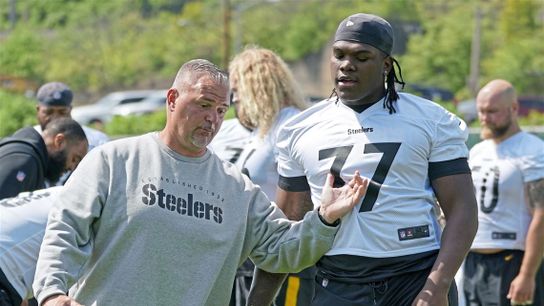 Steelers Pat Meyer and Broderick Jones Steelers Pat Meyer and Broderick Jones