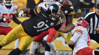 Steelers' Menacing Cam Heyward Has Sacked 48 Quarterbacks In His Career, But He Missed 1 Legend (Cam Heyward). Photo by Peter Diana / Pittsburgh Post-Gazette