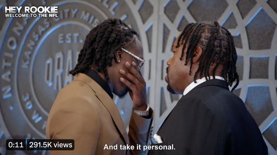 Joey Porter consoles his son Joey Porter Jr when he wasn't taken in the 1st rd of the NFL Draft. steelers Joey Porter consoles his son Joey Porter Jr when he wasn't taken in the 1st rd of the NFL Draft.