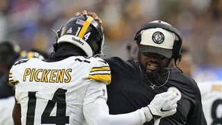 Steelers' Mike Tomlin Absolves George Pickens Of Any Wrongdoing As He Completely Blames Browns For End Of Game Scuffle (Steelers News). Photo by AP