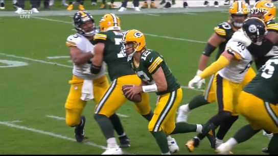 Steelers TJ Watt appears to trip Aaron Rodgers Steelers TJ Watt appears to trip Aaron Rodgers
