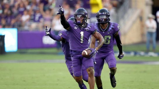 Tre'vius Hodges-Tomlinson celebrates a turnover while playing at TCU | Amanda McCoy