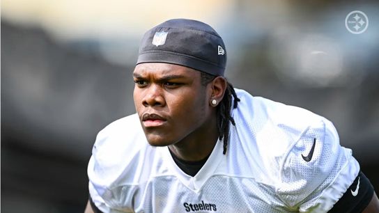 Steelers rookie offensive tackle Broderick Jones participates in Organized Team Activities at the UPMC Rooney Sports Complex. Steelers rookie offensive tackle Broderick Jones participates in Organized Team Activities at the UPMC Rooney Sports Complex.