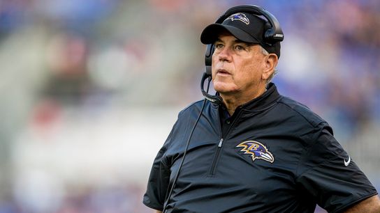 Dean Pees on the Baltimore Ravens sidelines.