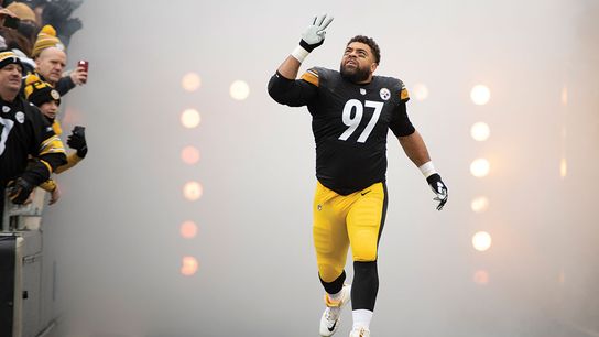 Steelers veteran Cam Heyward runs out of the tunnel and heads to the field during player introductions Steelers veteran Cam Heyward runs out of the tunnel and heads to the field during player introductions