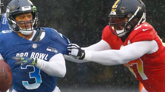 Steelers' Cam Heyward Russell Wilson Steelers' Cam Heyward Russell Wilson