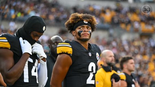 Steelers Justin Fields and George Pickens before their first preseason game together. Steelers Justin Fields and George Pickens before their first preseason game together.