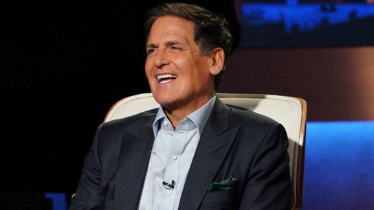 Steelers' mega-fan Mark Cuban on set of the show Shark Tank