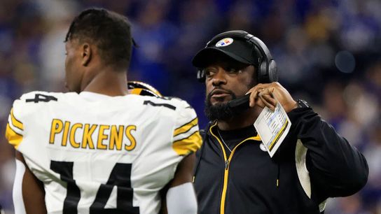 Steelers' George Pickens and Mike Tomlin Steelers' George Pickens and Mike Tomlin