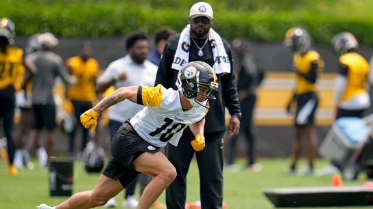 Roman Wilson and Mike Tomlin during OTAs Roman Wilson and Mike Tomlin during OTAs