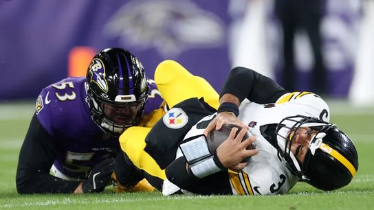 Pittsburgh Steelers' Russell Wilson is sacked by Ravens' Kyle Van Noy in their Wild Card Matchup in 2025. Pittsburgh Steelers' Russell Wilson is sacked by Ravens' Kyle Van Noy in their Wild Card Matchup in 2025.