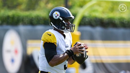 Steelers' QB Russell Wilson preparing for the season kickoff in Atlanta. Steelers Russell Wilson