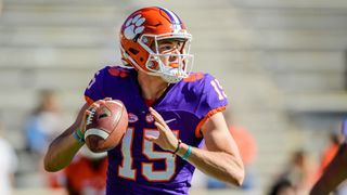 Steelers' Camp QB Could Bully His Way Into What Is A Pitiful Race For The Backup QB Spot On The 2023 Roster (Hunter Johnson). Photo by Jacob Kupferman / CSM / REX / Shutterstock