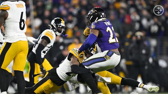 Pittsburgh Steelers' Safety DeShon Elliott tackling Ravens' Derrick Henry in the 2024 Wild Card round. Pittsburgh Steelers' Safety DeShon Elliott tackling Ravens' Derrick Henry in the 2024 Wild Card round.