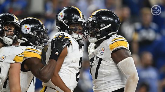 Steelers' QB Justin Fields after a big play against the Colts in 2024. Steelers' QB Justin Fields after a big play against the Colts in 2024.