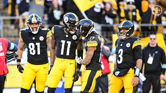 The Pittsburgh Steelers celebrate after Van Jefferson catches a touchdown pass from Russell Wilson in Acrisure Stadium in 2024. The Pittsburgh Steelers celebrate after Van Jefferson catches a touchdown pass from Russell Wilson in Acrisure Stadium in 2024.