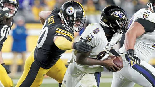 Steelers' TJ Watt Lamar Jackson Steelers' TJ Watt Lamar Jackson
