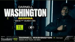 Steelers Omar Khan Ignores Injury Concerns And Continues Shocking Success With Selection Of Darnell Washington At Pick 93 (Steelers Draft News). Photo by ESPN