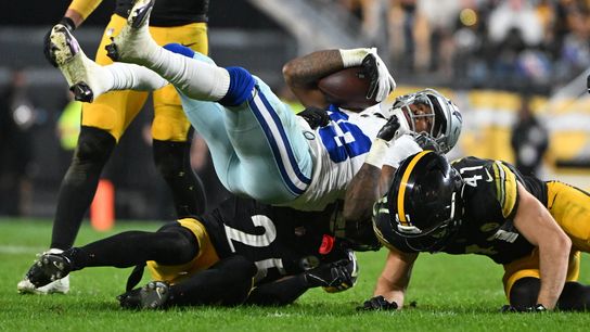 Pittsburgh Steelers' DeShon Elliott and Payton Wilson making a tackle in their loss against the Dallas Cowboys Pittsburgh Steelers' DeShon Elliott and Payton Wilson making a tackle in their loss against the Dallas Cowboys